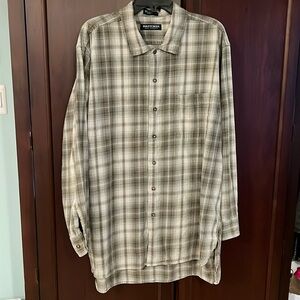 Britches Men's Casual Button Down Shirt - Green Plaid